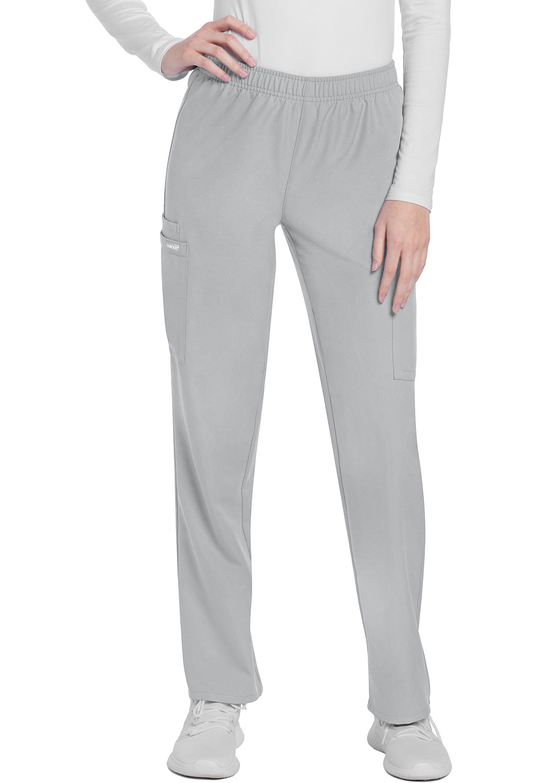 Women's Mid Rise Pull-on Slim Leg Cargo Pant - Grey