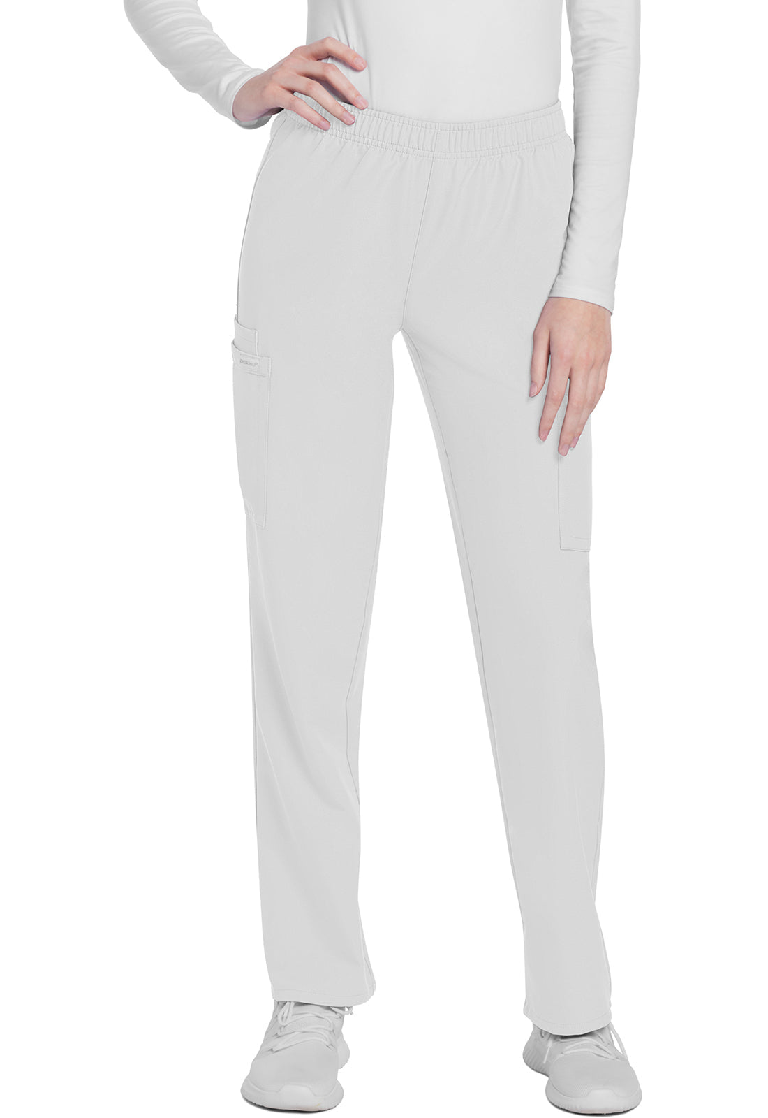Women's Mid Rise Pull-on Slim Leg Cargo Pant - White
