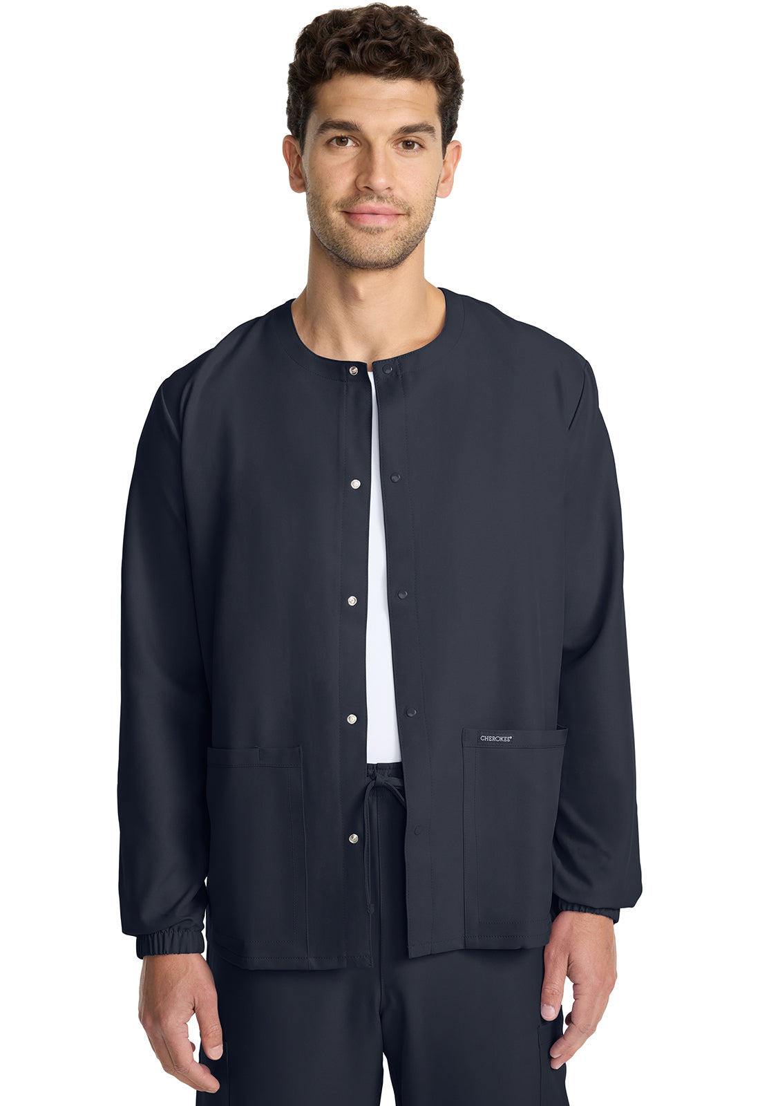 Unisex Unisex Snap Front Warm Up Jacket - Pewter