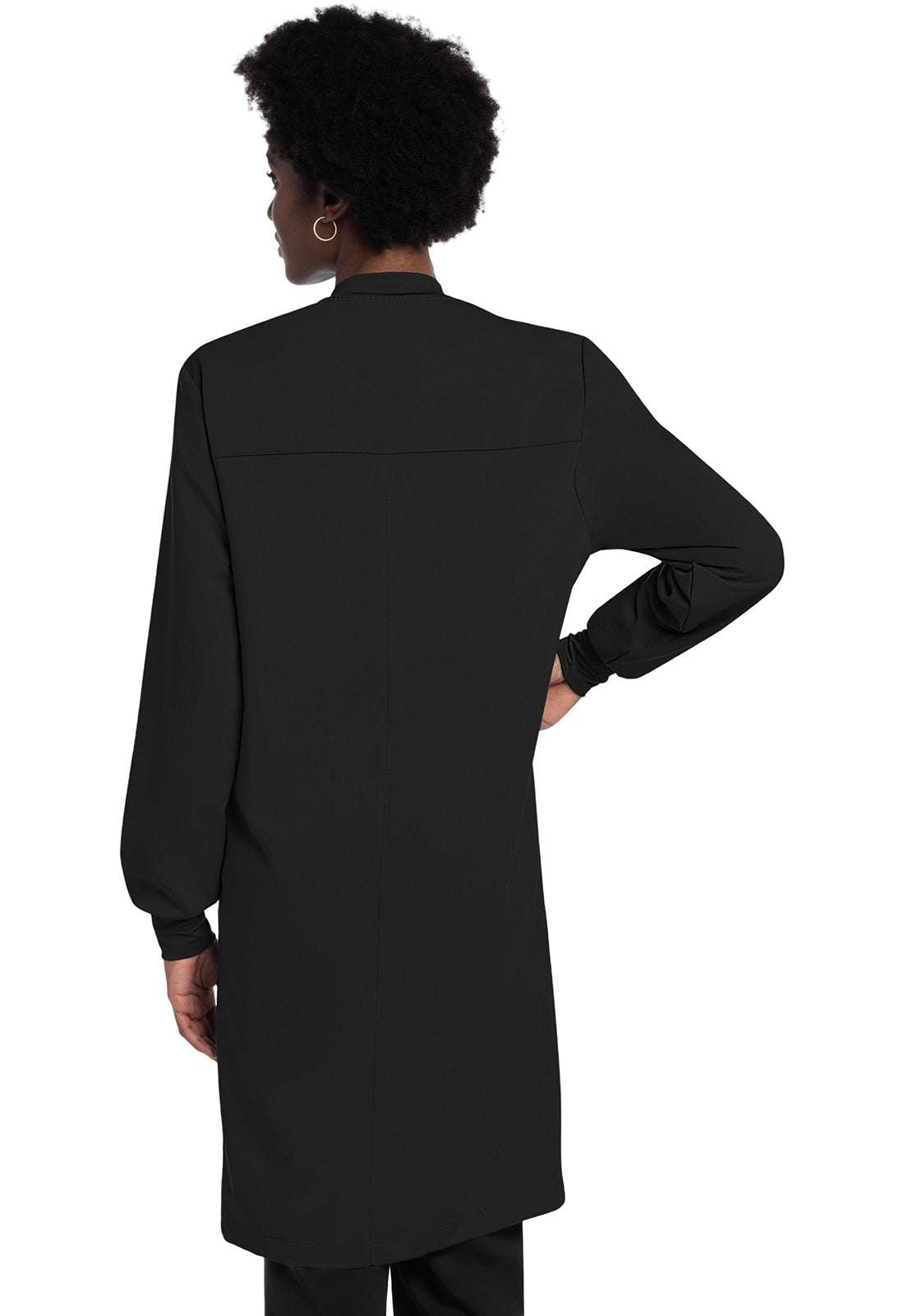 Unisex 40" Snap Front Lab Coat - Black