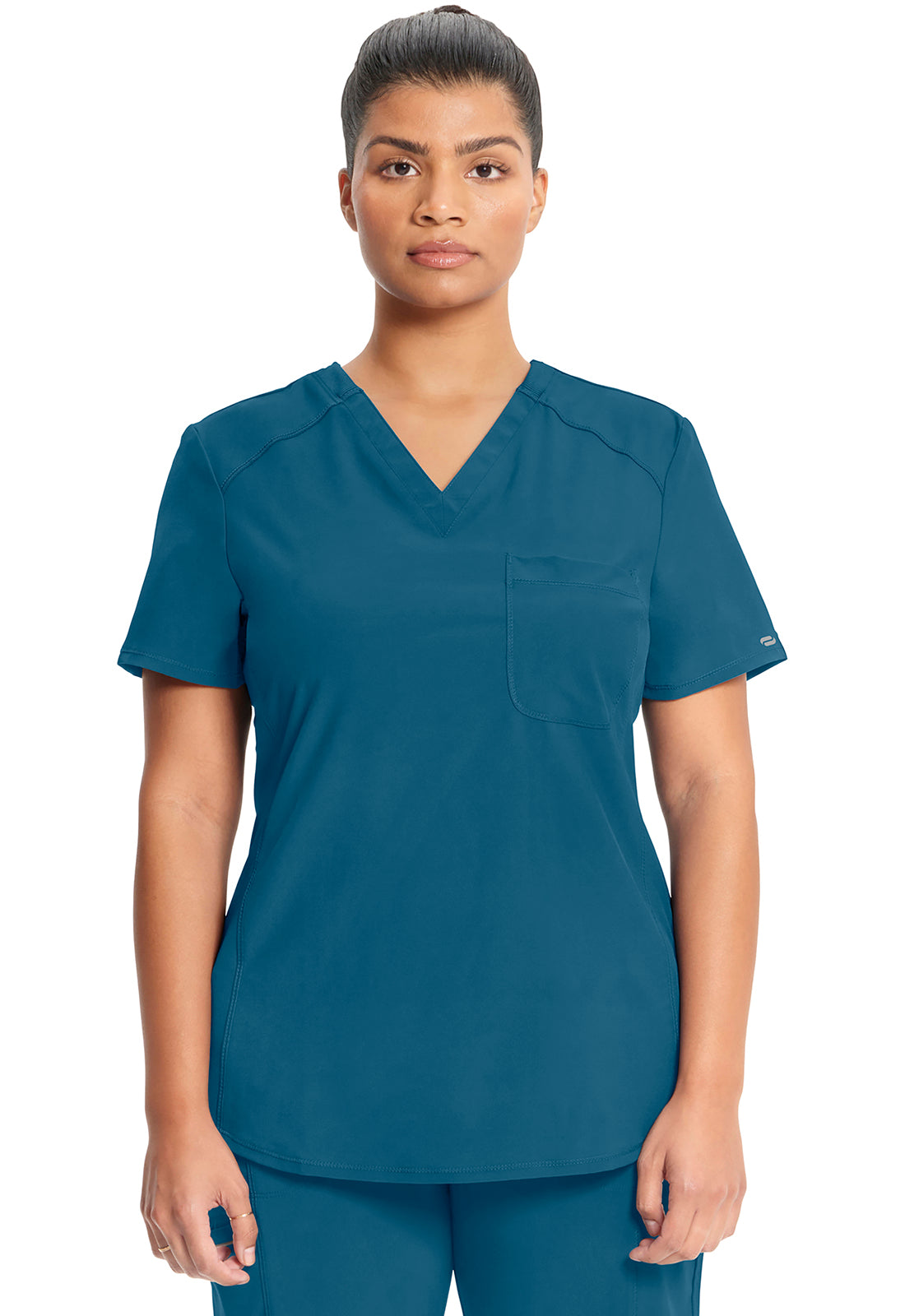 Women's Tuckable V-Neck Top - Caribbean Blue