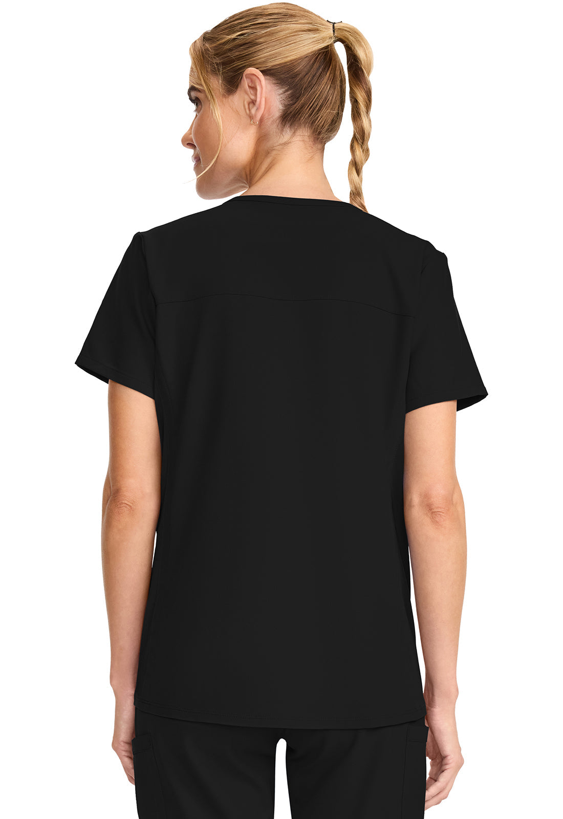 Women's  Maternity Mock Wrap V-Neck Top - Black