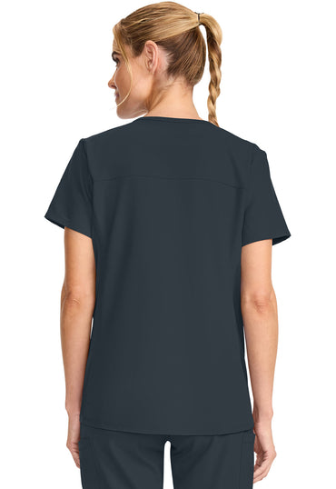 Women's  Maternity Mock Wrap V-Neck Top - Pewter