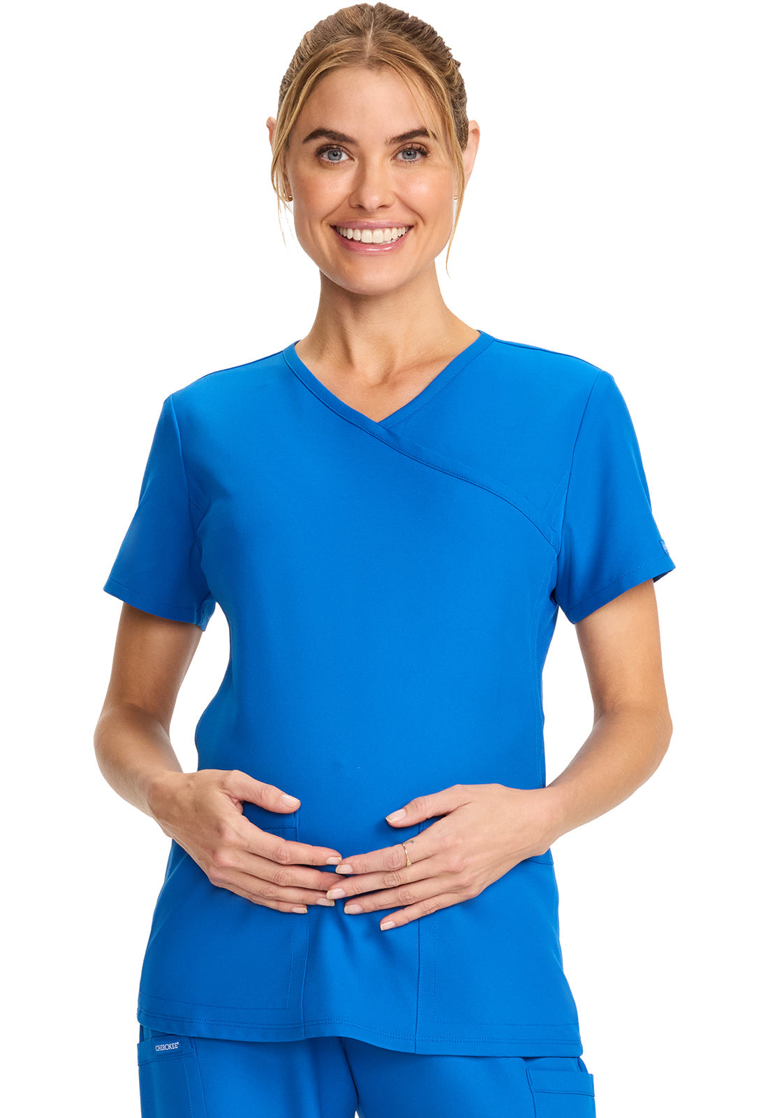 Women's  Maternity Mock Wrap V-Neck Top - Royal