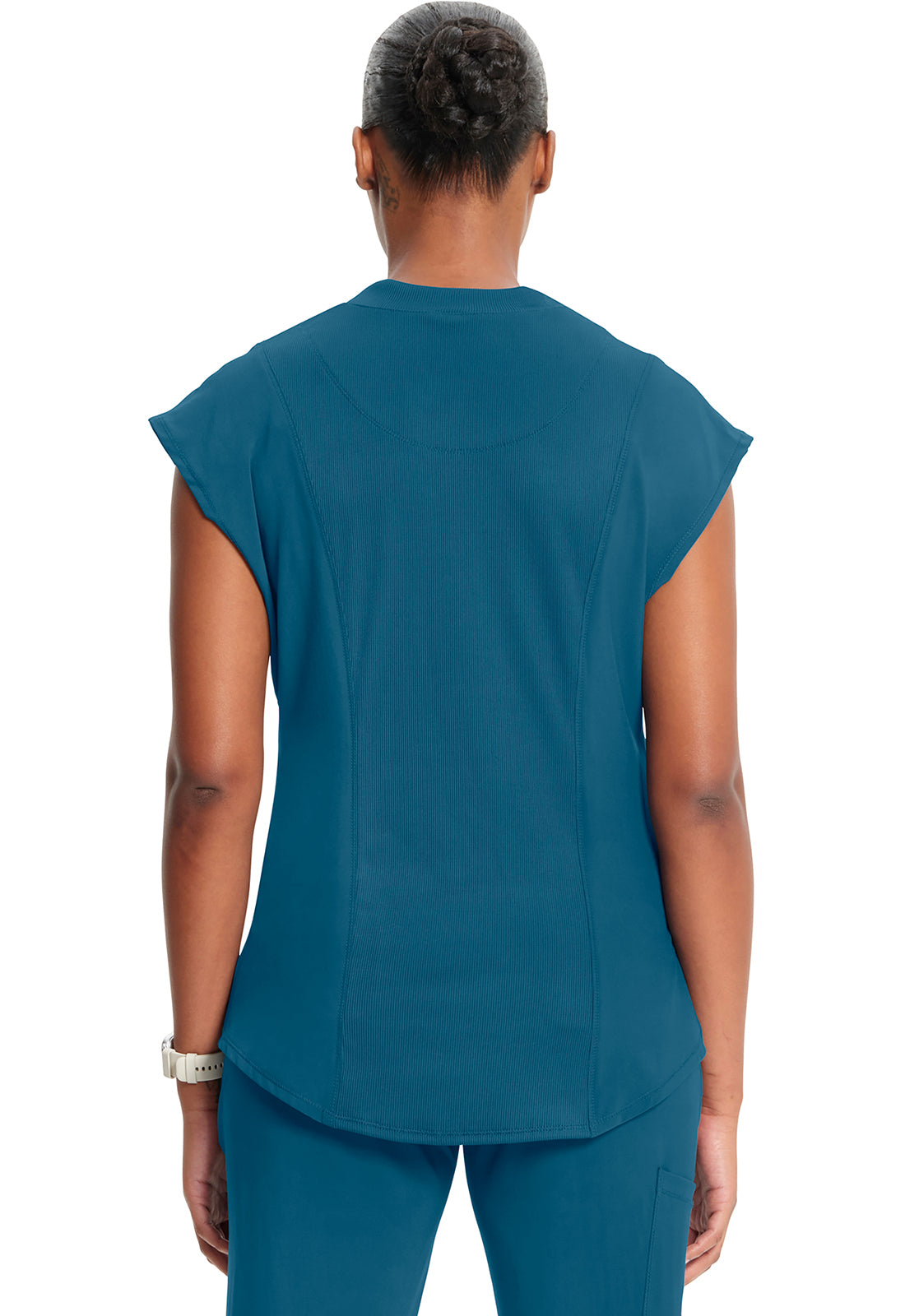 Women's Mock Neck Top - Caribbean Blue