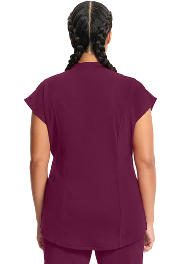 Women's Mock Neck Top - Wine