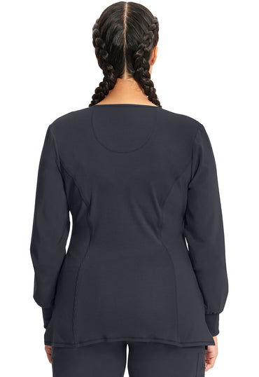 Women's Long Sleeve Round Neck Top - Pewter