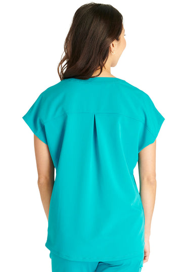 Women's V-Neck Top - Teal Blue