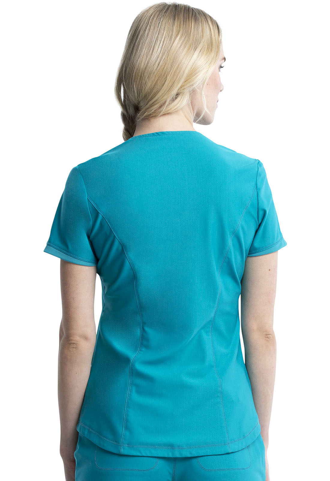 Women's V-Neck Top - Teal Blue