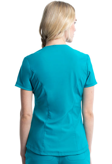 Women's V-Neck Top - Teal Blue