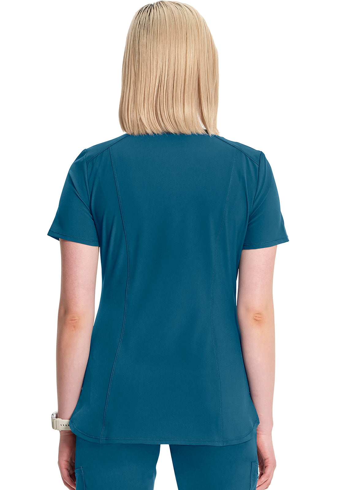Women's V-Neck Top - Caribbean Blue