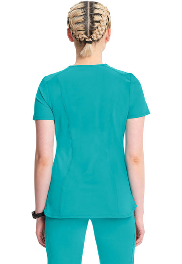 Women's V-Neck Top - Teal Blue