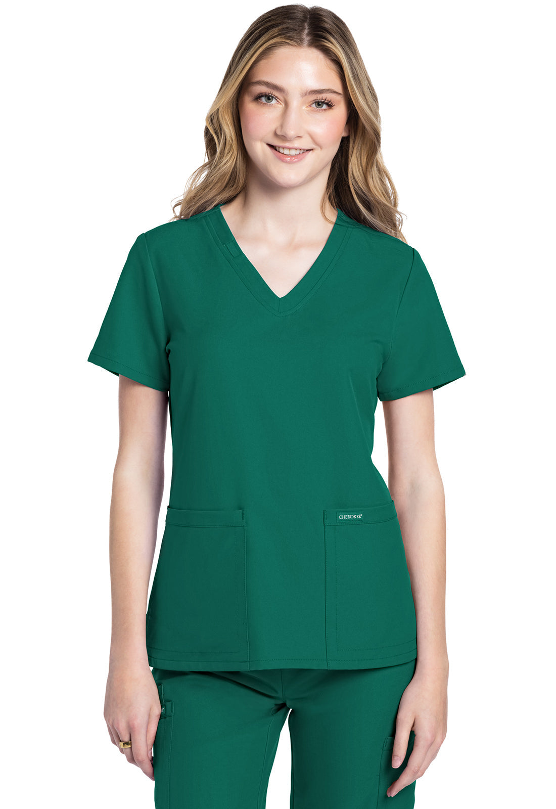 Women's V-Neck Top - Hunter Green