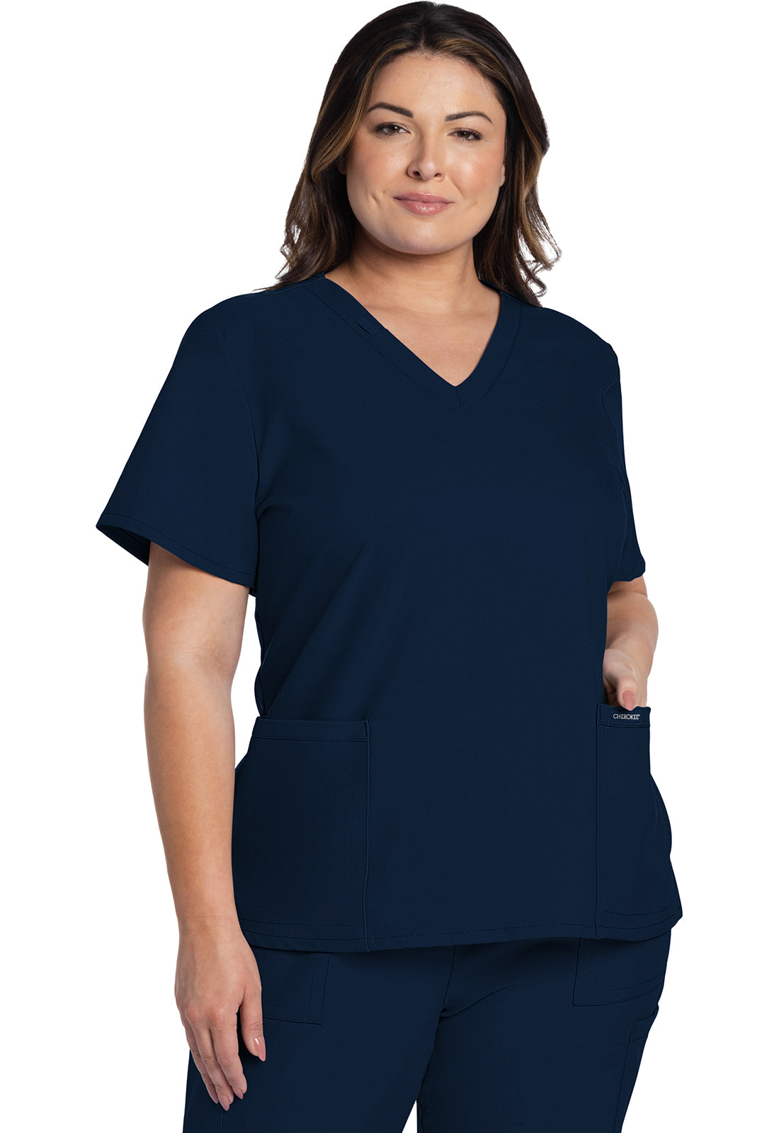 Women's V-Neck Top - Navy