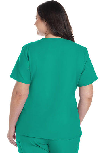 Women's V-Neck Top - Teal Blue