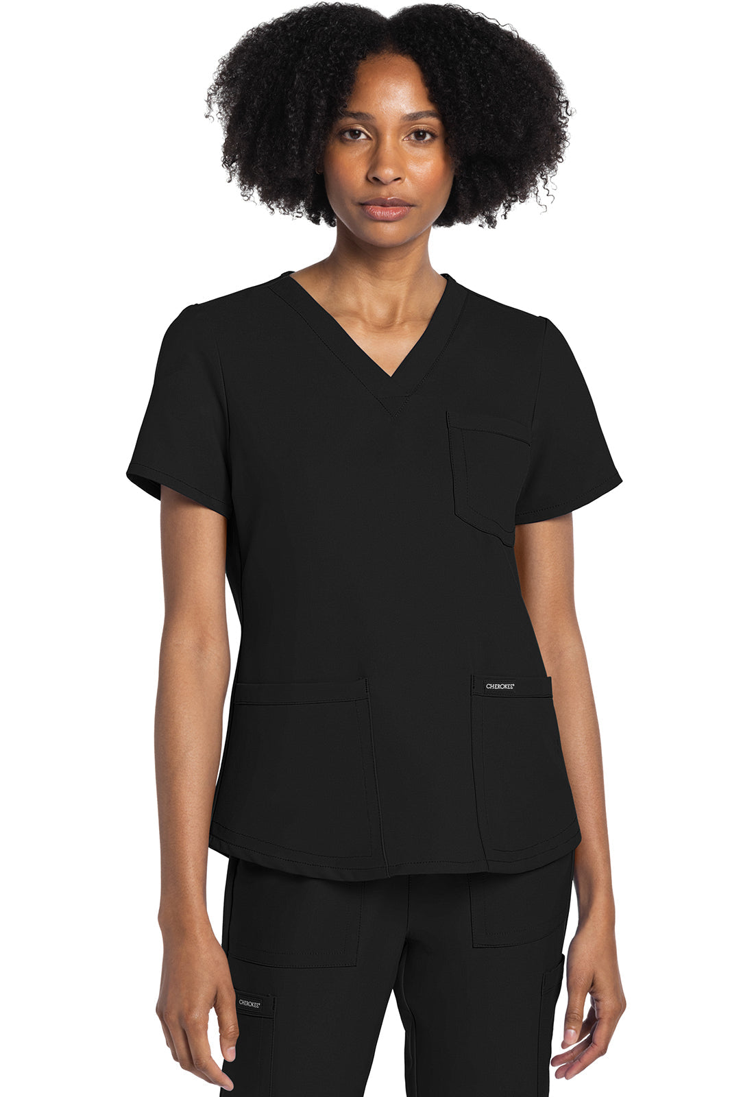 Women's V-Neck Top - Black