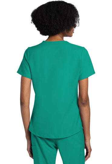 Women's V-Neck Top - Teal Blue