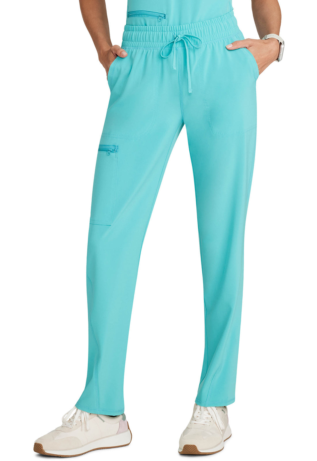 Women's Mid Rise Drawstring Tapered Leg Pant - Aqua Cove