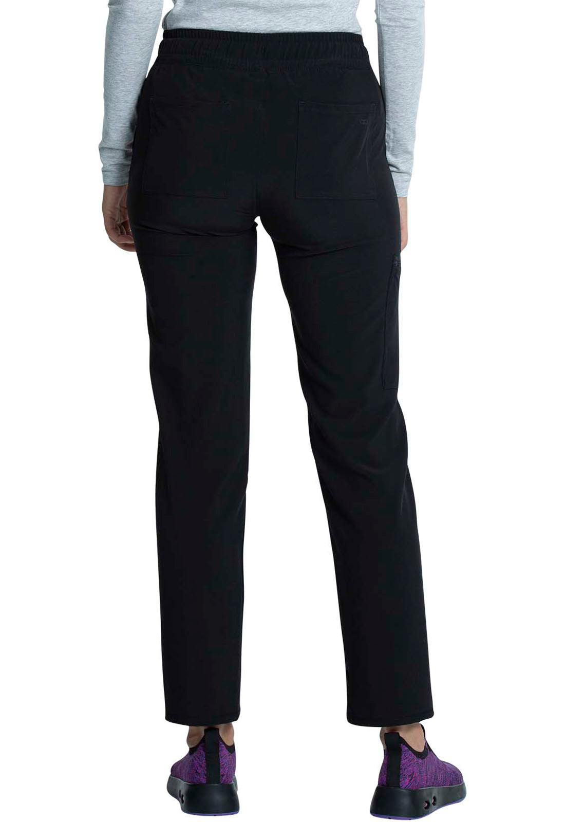 Women's Mid Rise Drawstring Tapered Leg Pant - Black