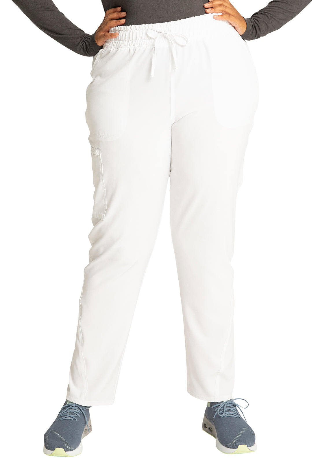 Women's Mid Rise Drawstring Tapered Leg Pant - White