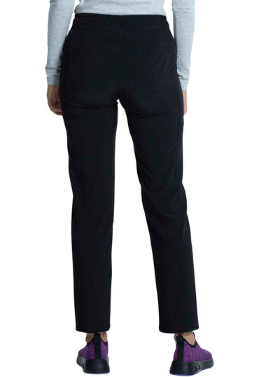 Women's Mid Rise Drawstring Tapered Leg Pant - Black