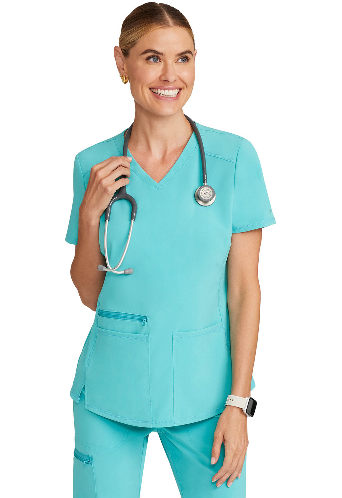 Women's V-Neck Top - Aqua Cove