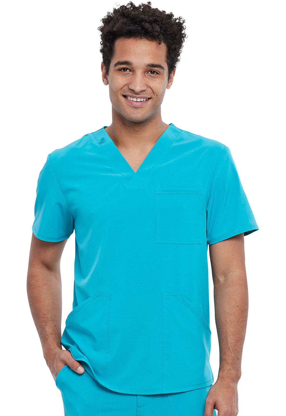 Men's Men's V-Neck Top - Teal Blue