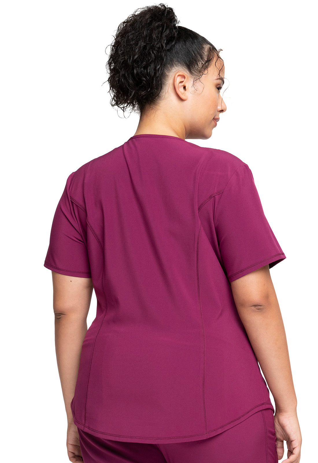 Women's Mock Wrap Top - Wine