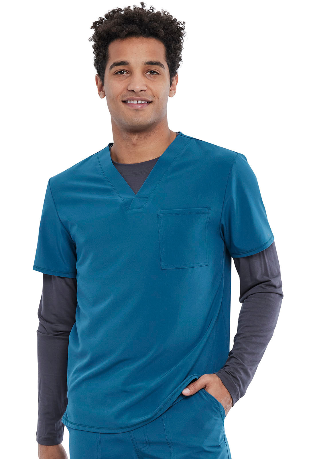Men's Men's Tuckable V-Neck Top - Caribbean Blue