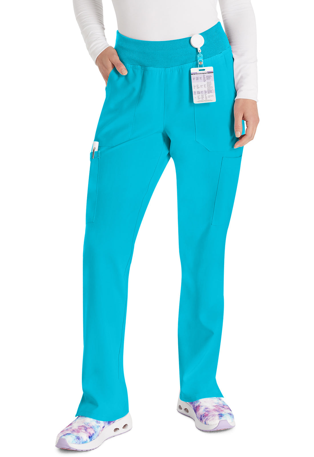 Women's Natural Rise Tapered Leg Pull-On Pant - Turquoise