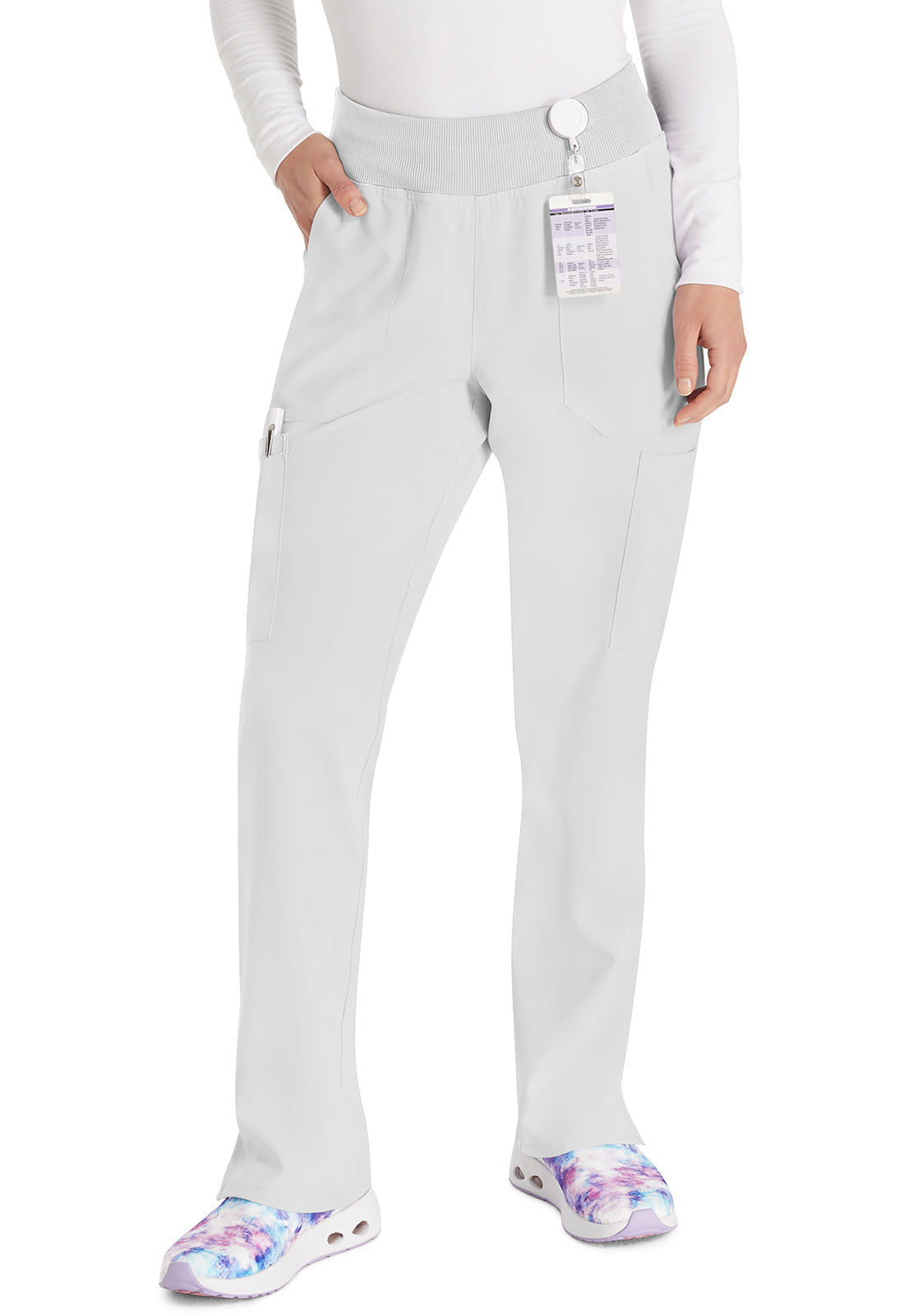 Women's Natural Rise Tapered Leg Pull-On Pant - White