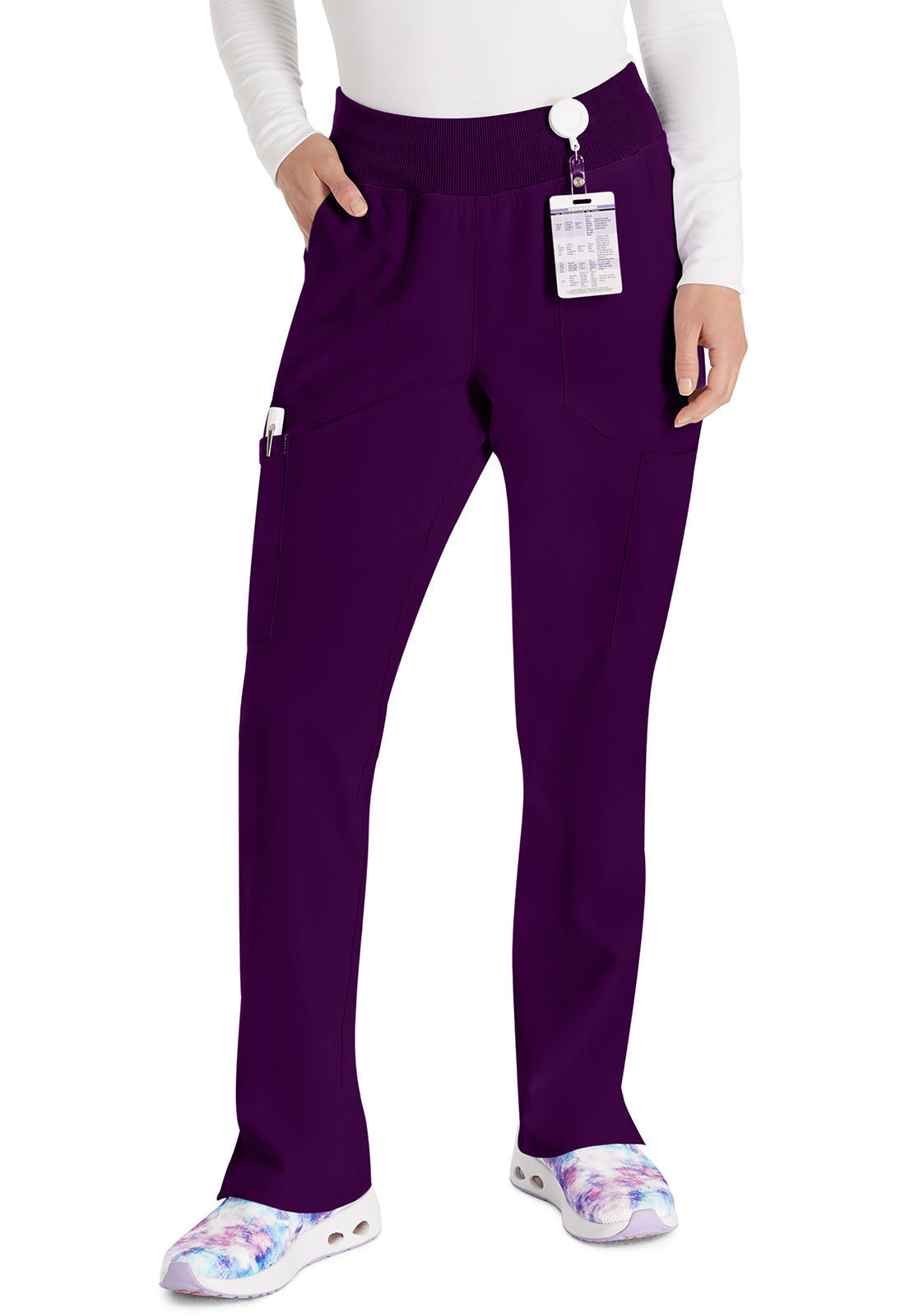 Women's Natural Rise Tapered Leg Pull-On Pant - Eggplant