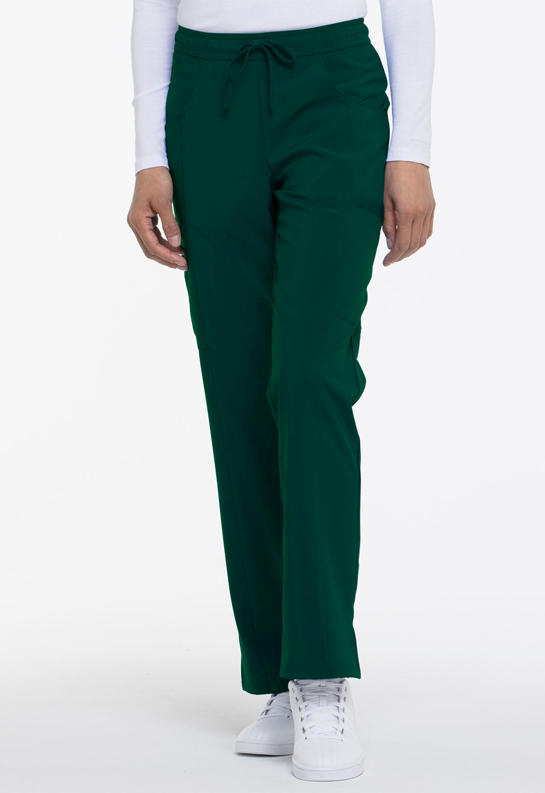Women's Mid Rise Straight Leg Drawstring Pant - Hunter Green
