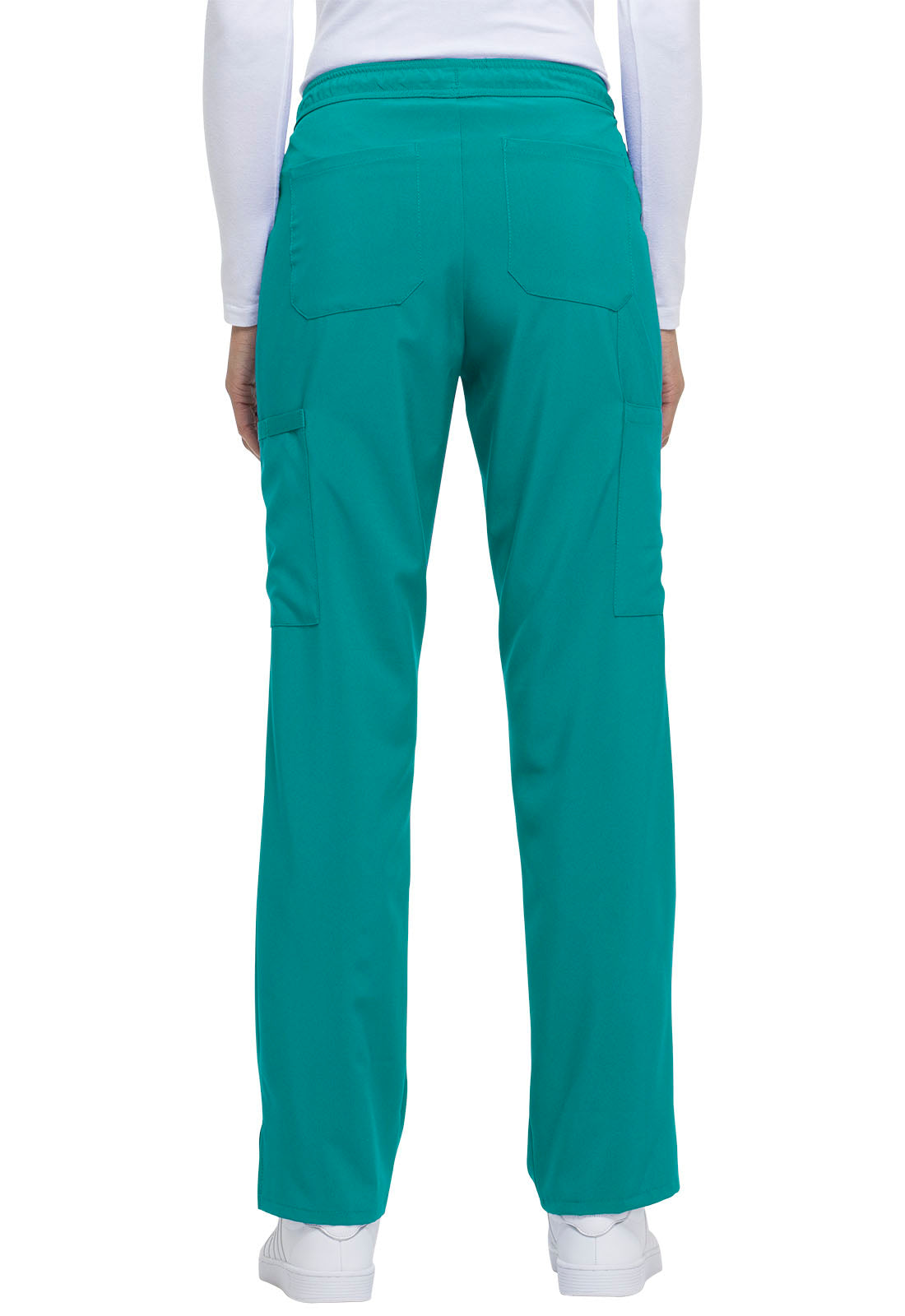 Women's Mid Rise Straight Leg Drawstring Pant - Teal Blue
