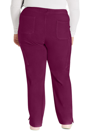Women's Mid Rise Straight Leg Drawstring Pant - Wine