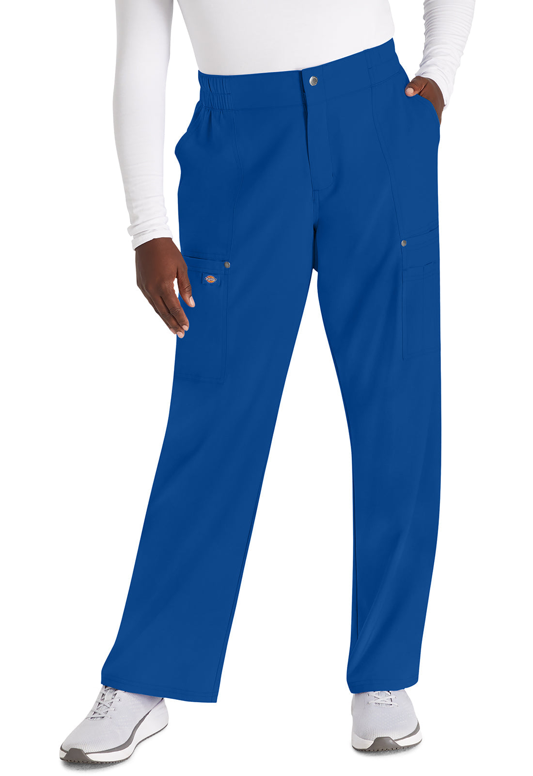 Women's Mid Rise Zip Fly Wide Leg Cargo Pant - Galaxy Blue