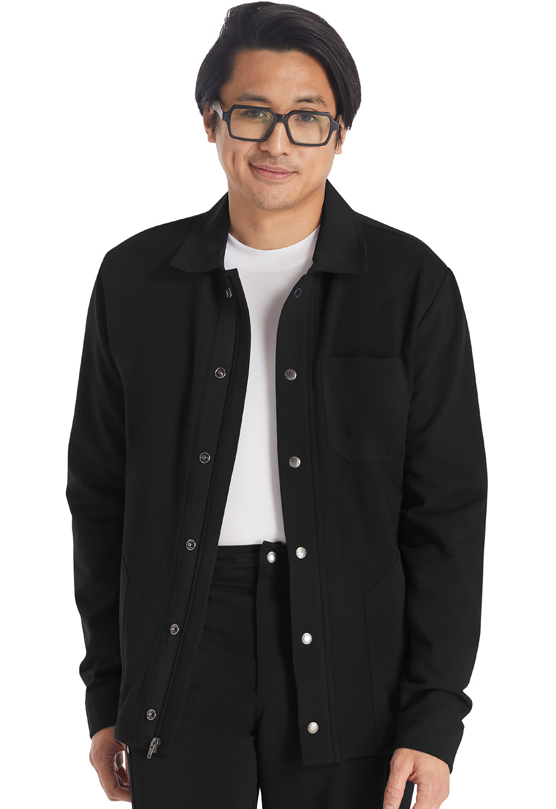 Men's Men's Zip Front Fleece Jacket - Black