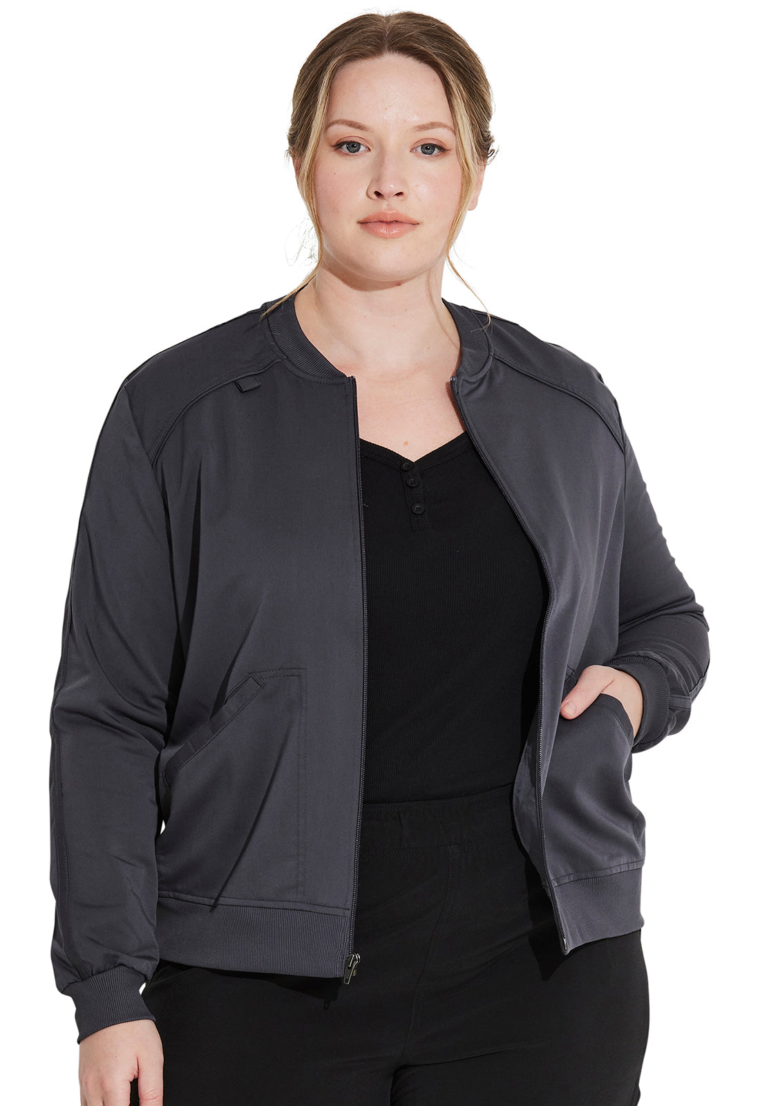 Women's Zip Front Jacket - Pewter
