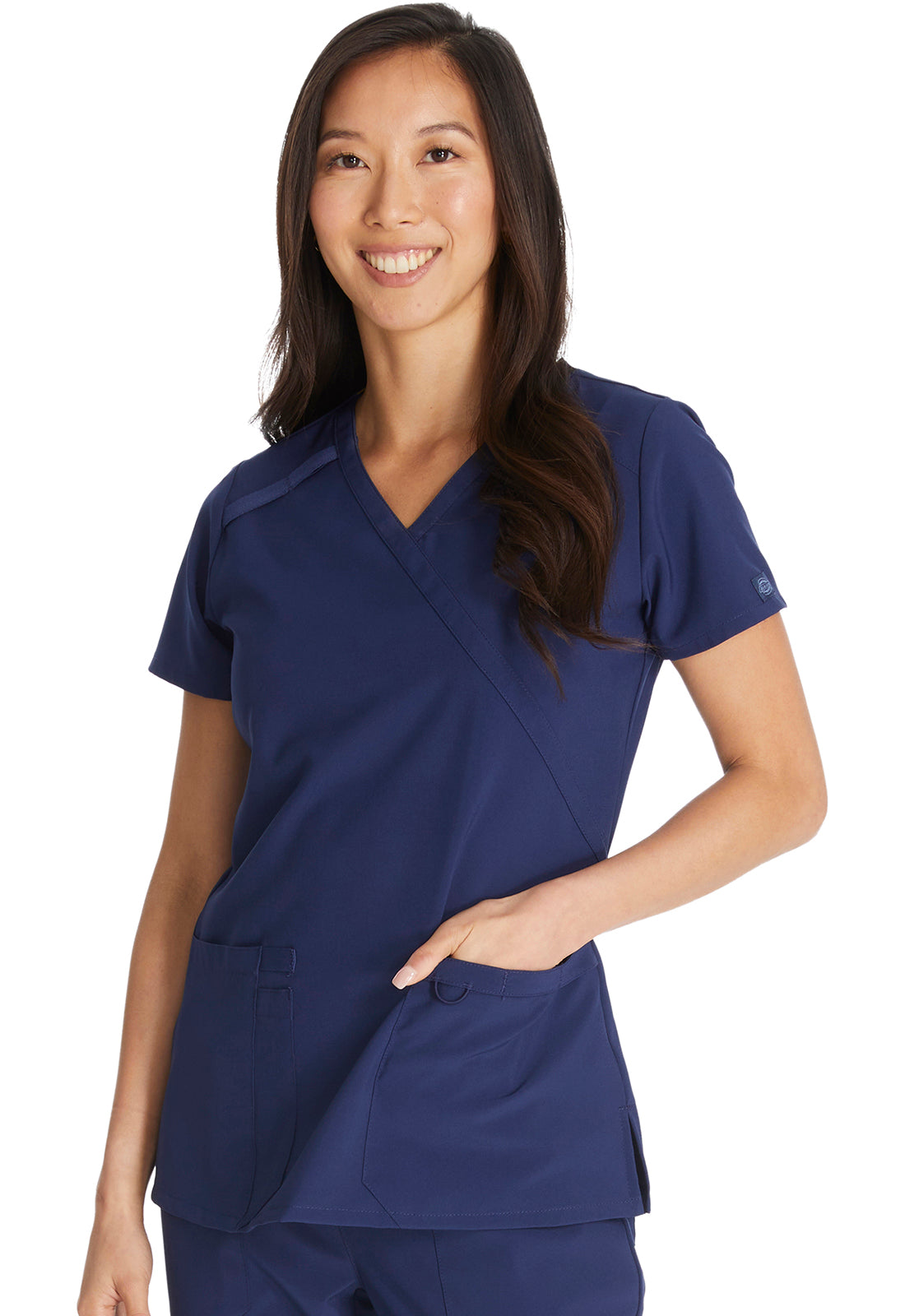 Women's Mock Wrap Top - Navy