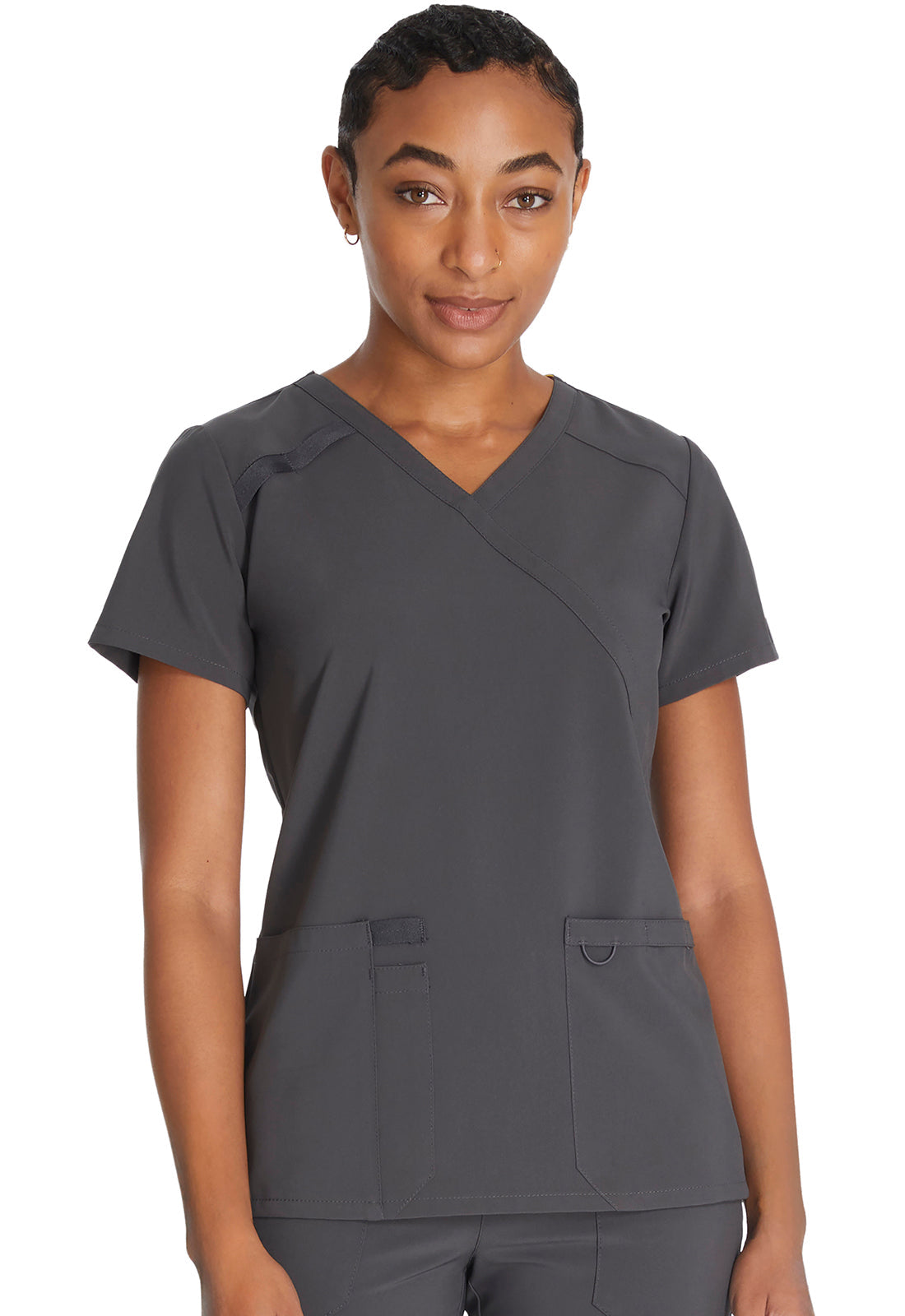 Women's Mock Wrap Top - Pewter