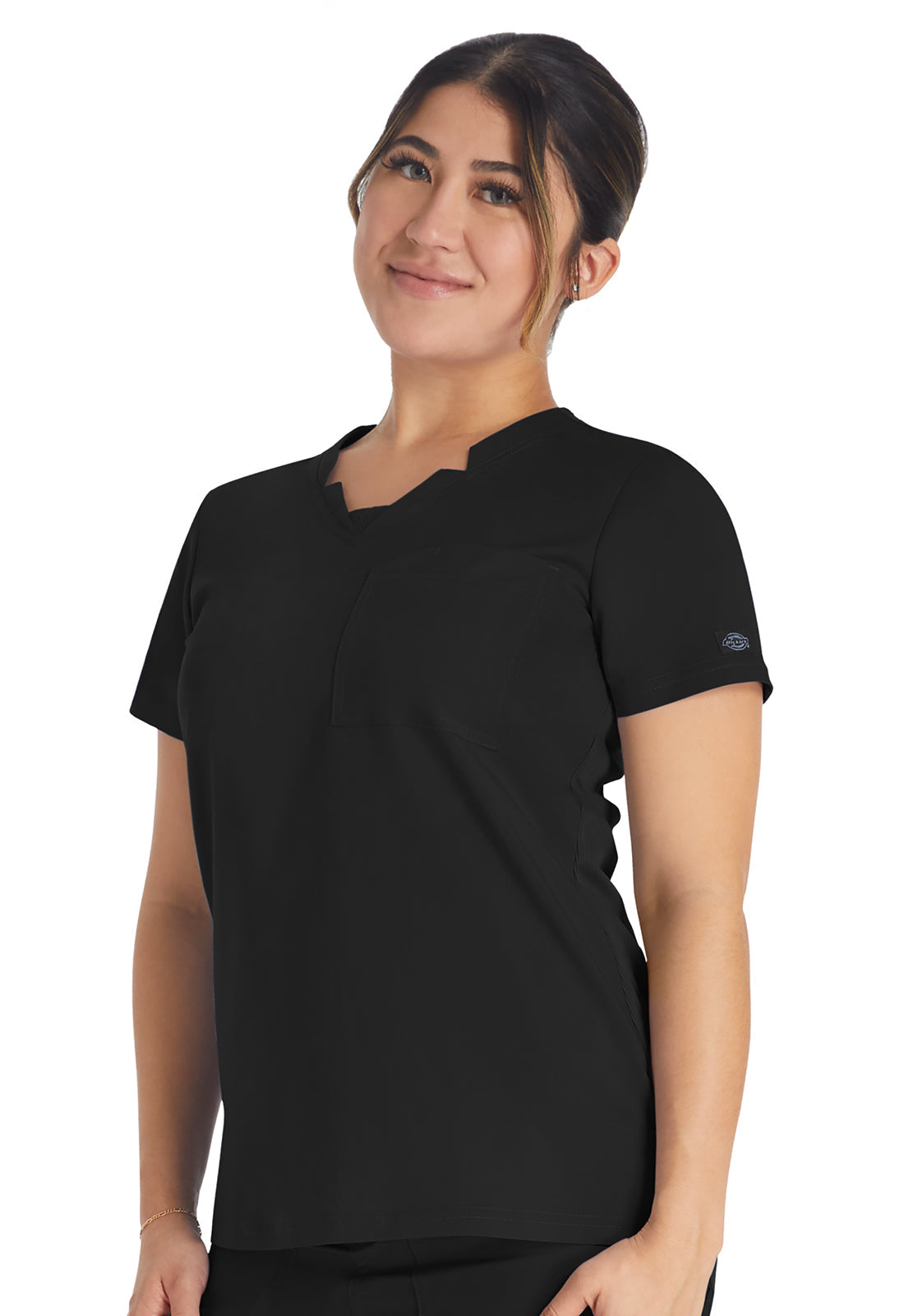 Women's Notched V-Neck Top - Black