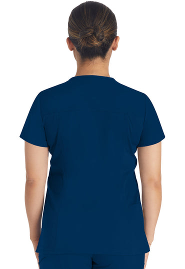 Women's Notched V-Neck Top - Navy
