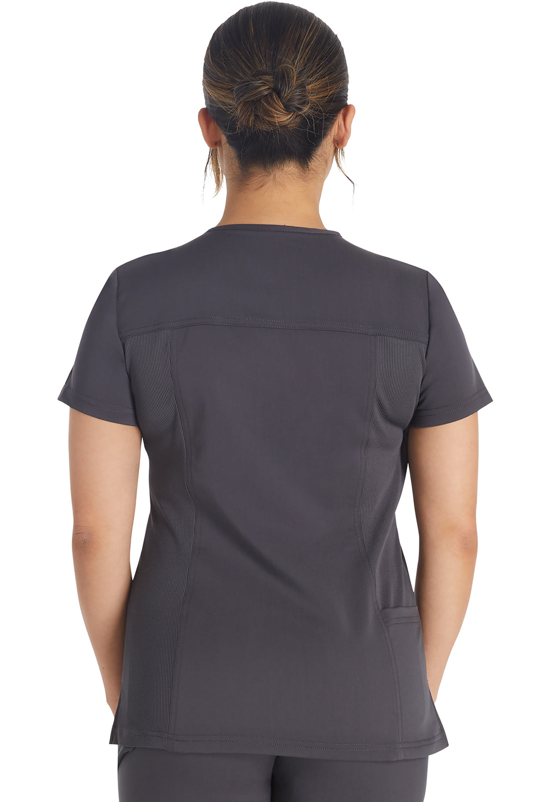 Women's Notched V-Neck Top - Pewter