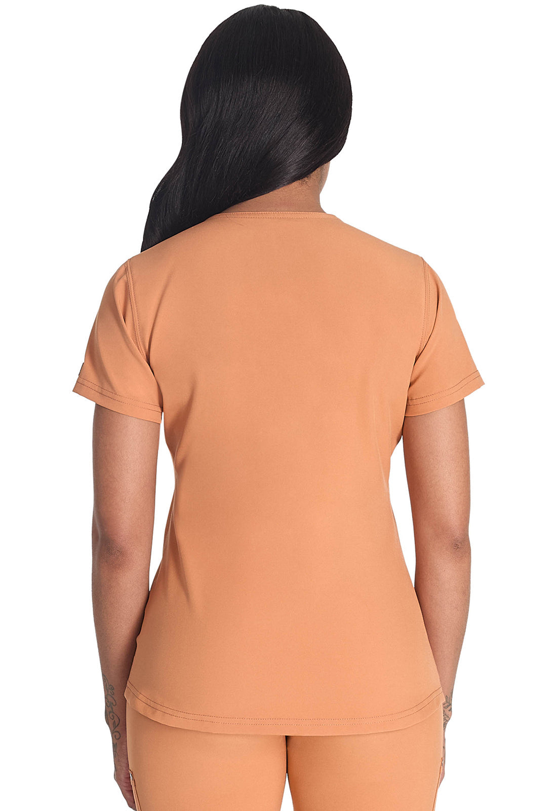 Women's Round Neck Henley Top - Ginger Glow