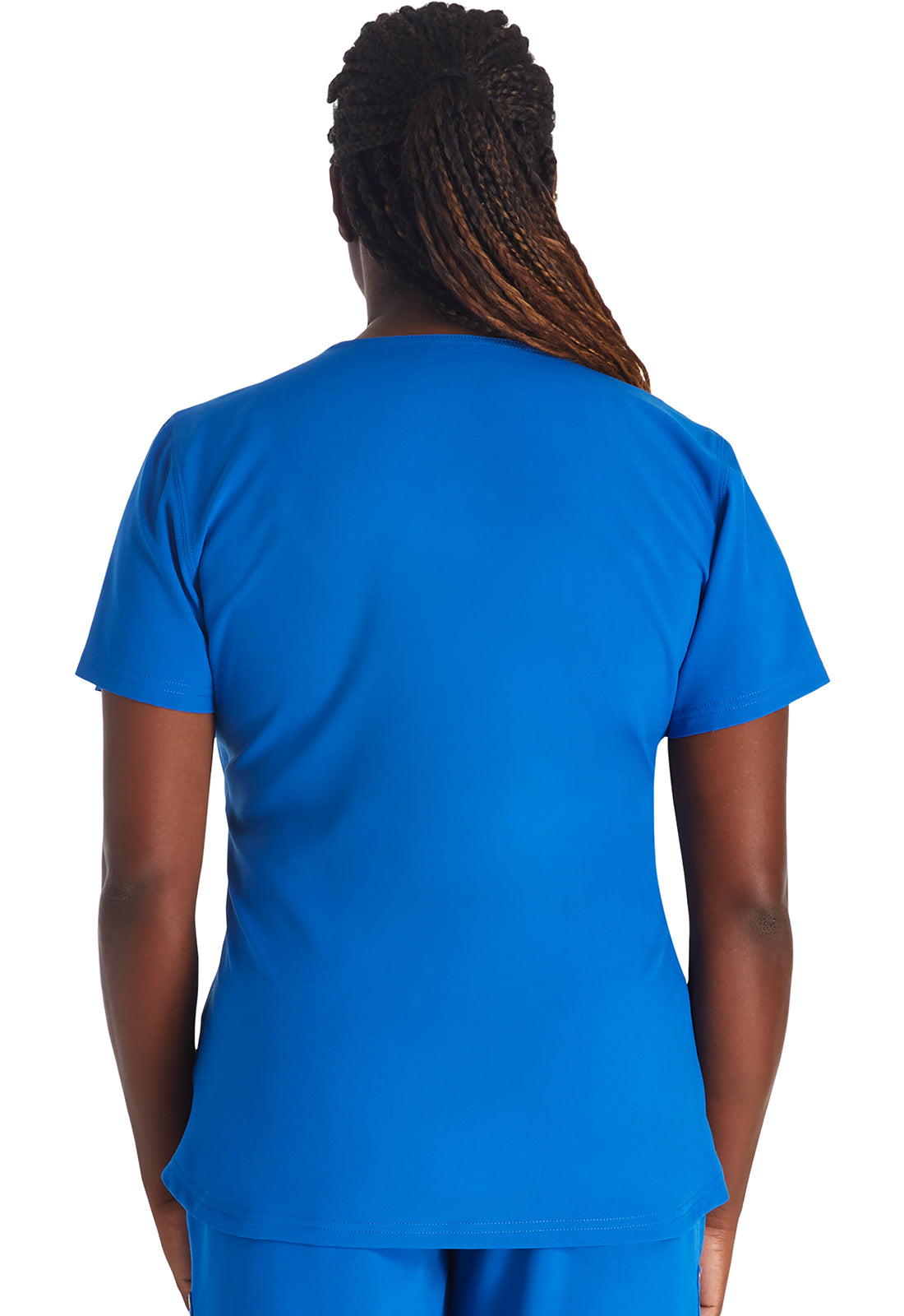 Women's Round Neck Henley Top - Royal