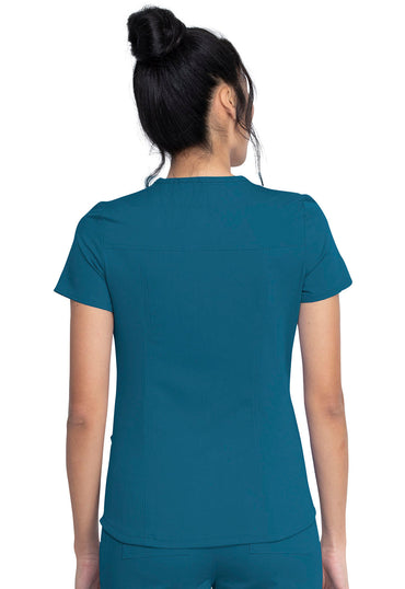 Women's V-Neck Top - Caribbean Blue