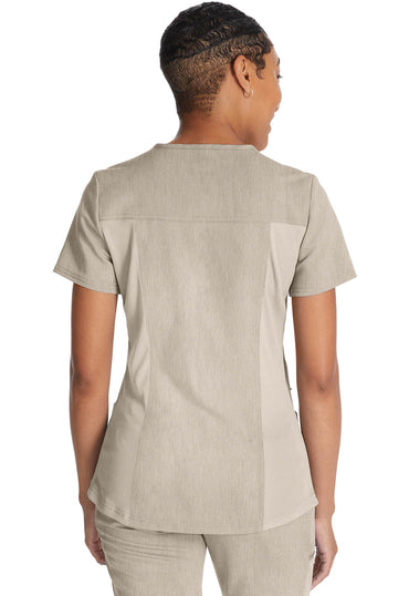 Women's V-Neck Top - Heather Blonde Wood