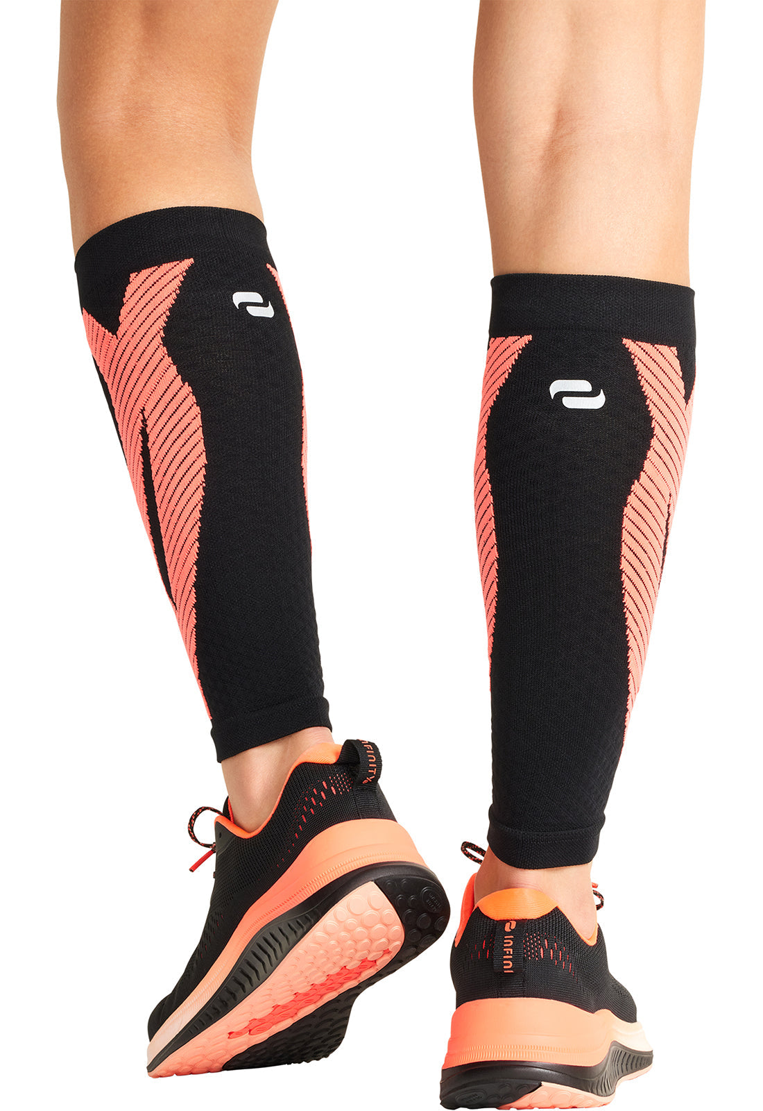 Unisex Calf Sleeve 10-15 mmHg Compression - Black/Vivid Orange