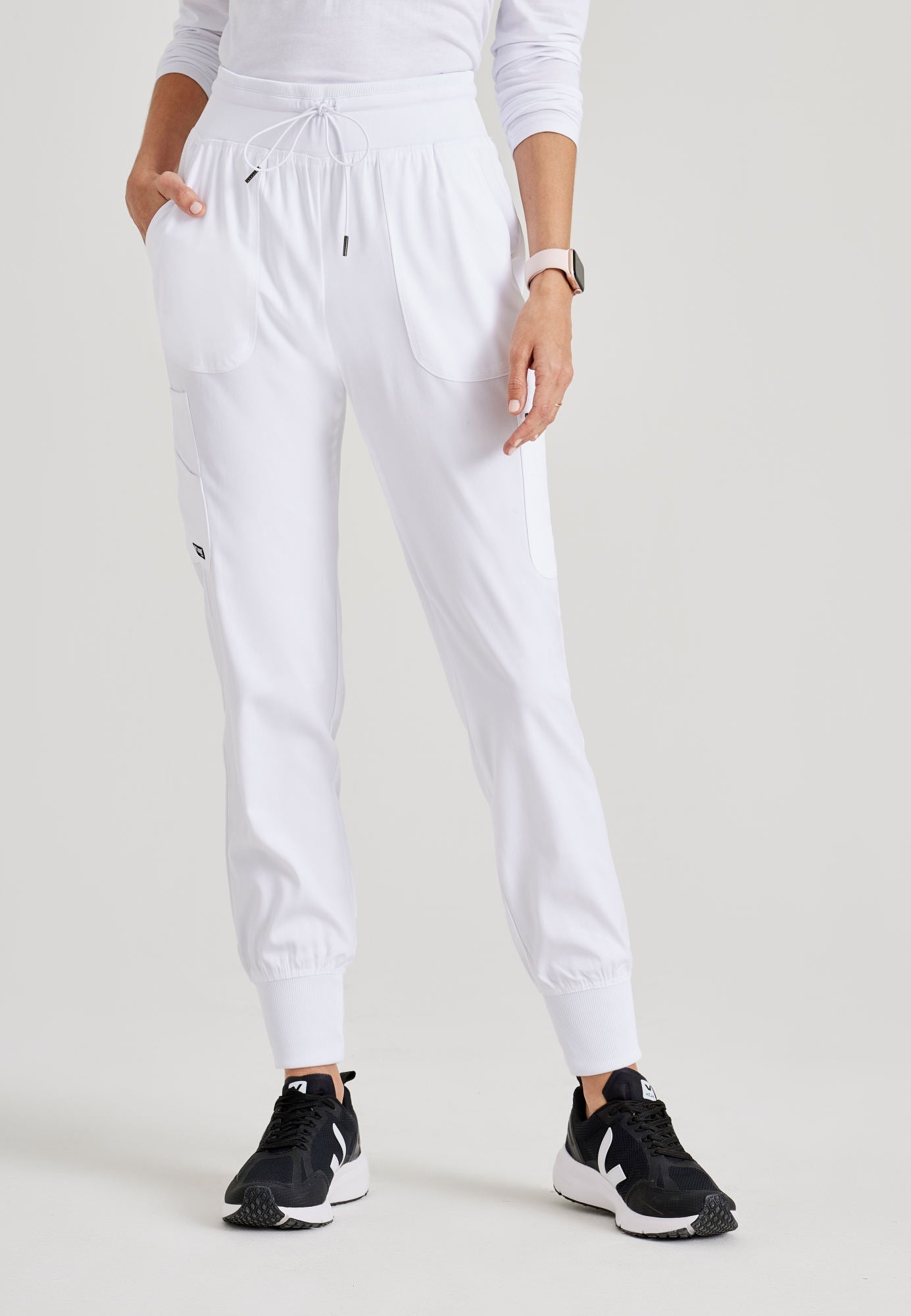Carly Jogger - White - Jen's Scrubs