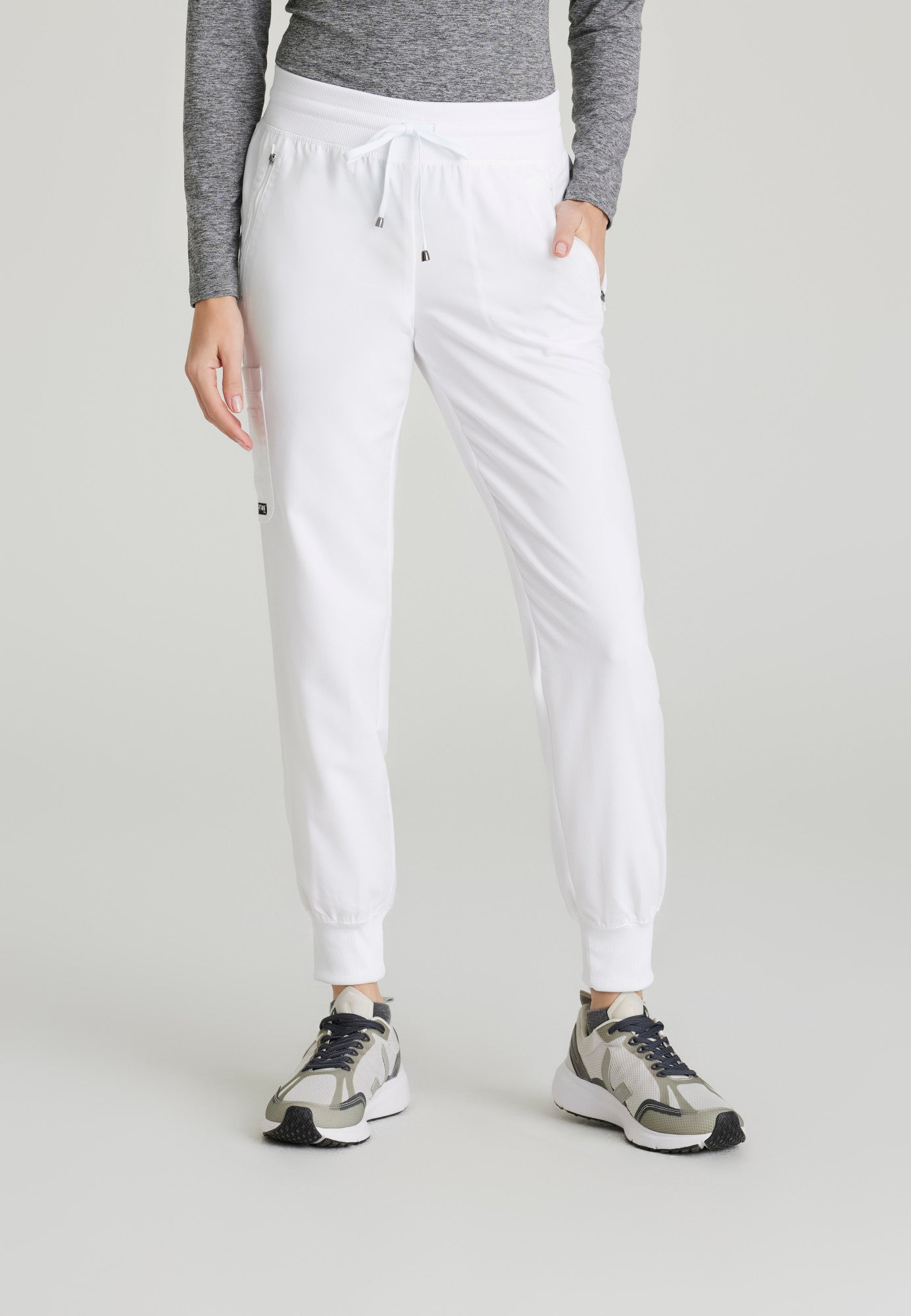 Eden Jogger - White - Jen's Scrubs